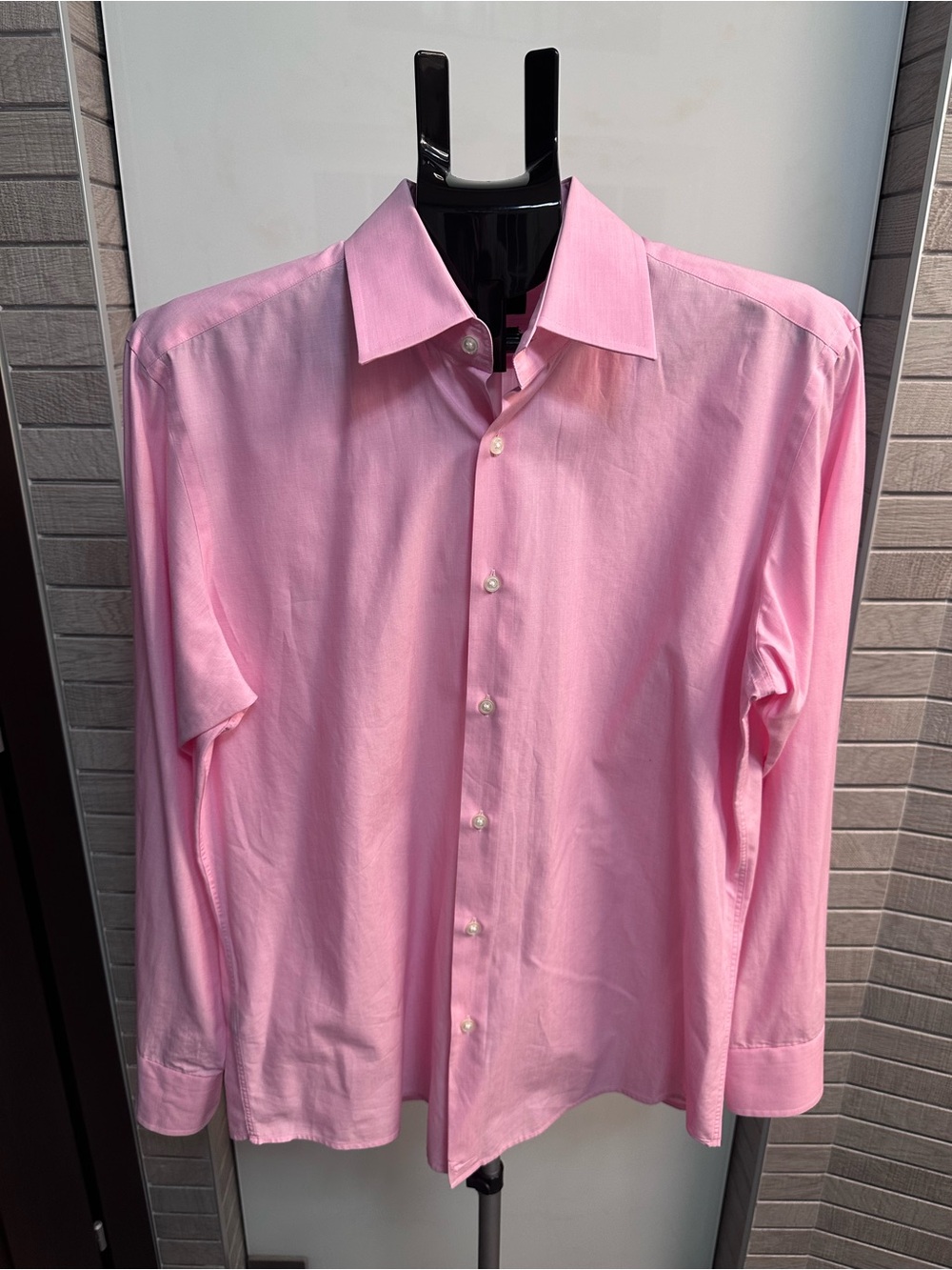 Hugo Boss “Enzo” Regular Fit Light Pink Spread-Collar Dress Shirt 16 32/33 EUC